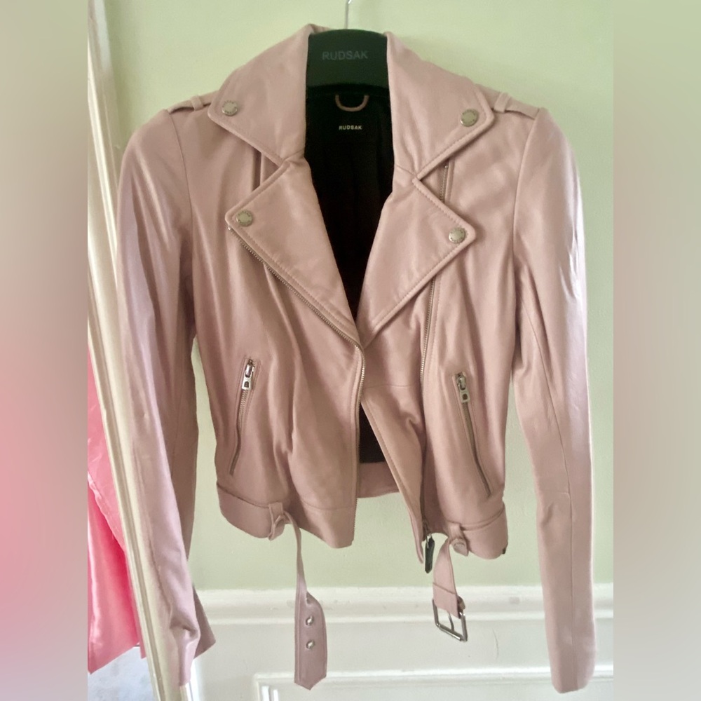 PINK LEATHER RUDSAK JACKET!!